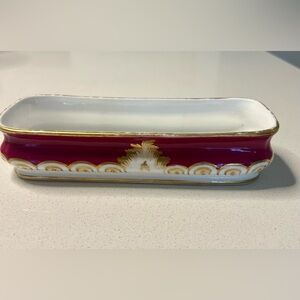 Antique Floral Pen Tray, Numbered- excellent condition